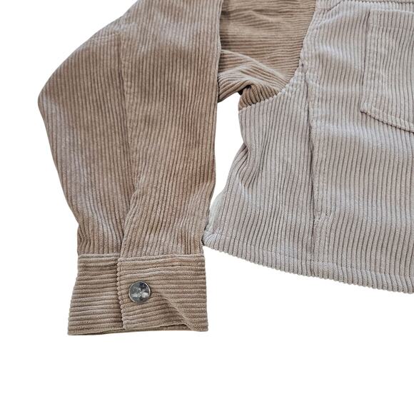 Reserve Fairfax Corduroy Crop Jacket Size Small Color Block Cram/Beige - Picture 4 of 8
